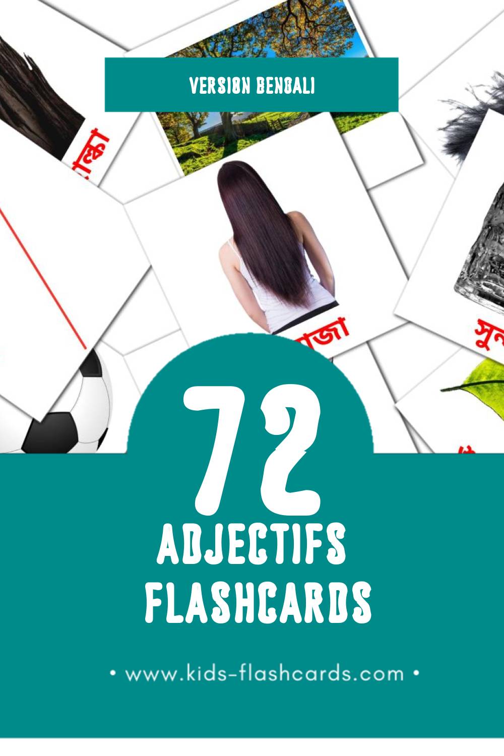 Flashcards Visual বিশেষণ pour les tout-petits (74 cartes en Bengali)