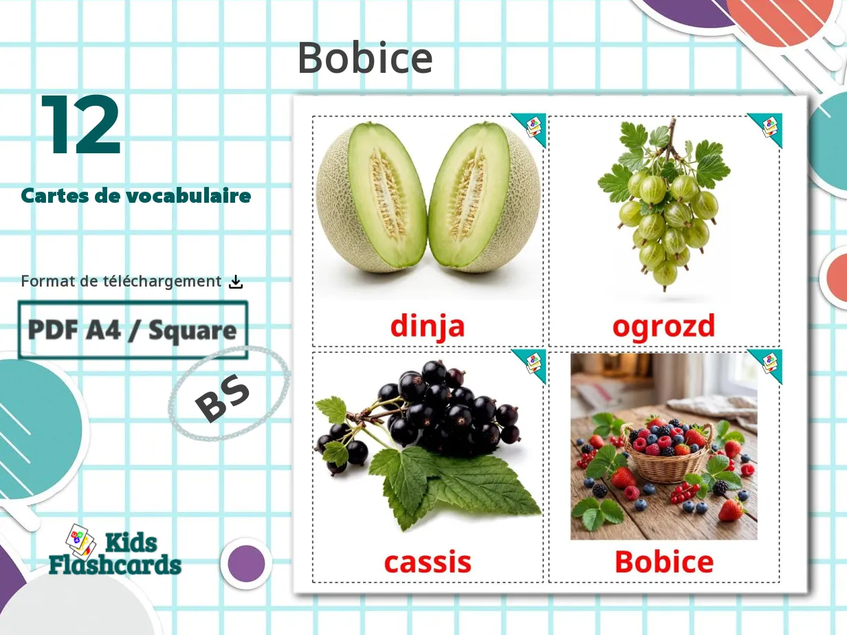 12 Cartes de Vocabulaire pour Enfants GRATUITES Baies à Imprimer en ...