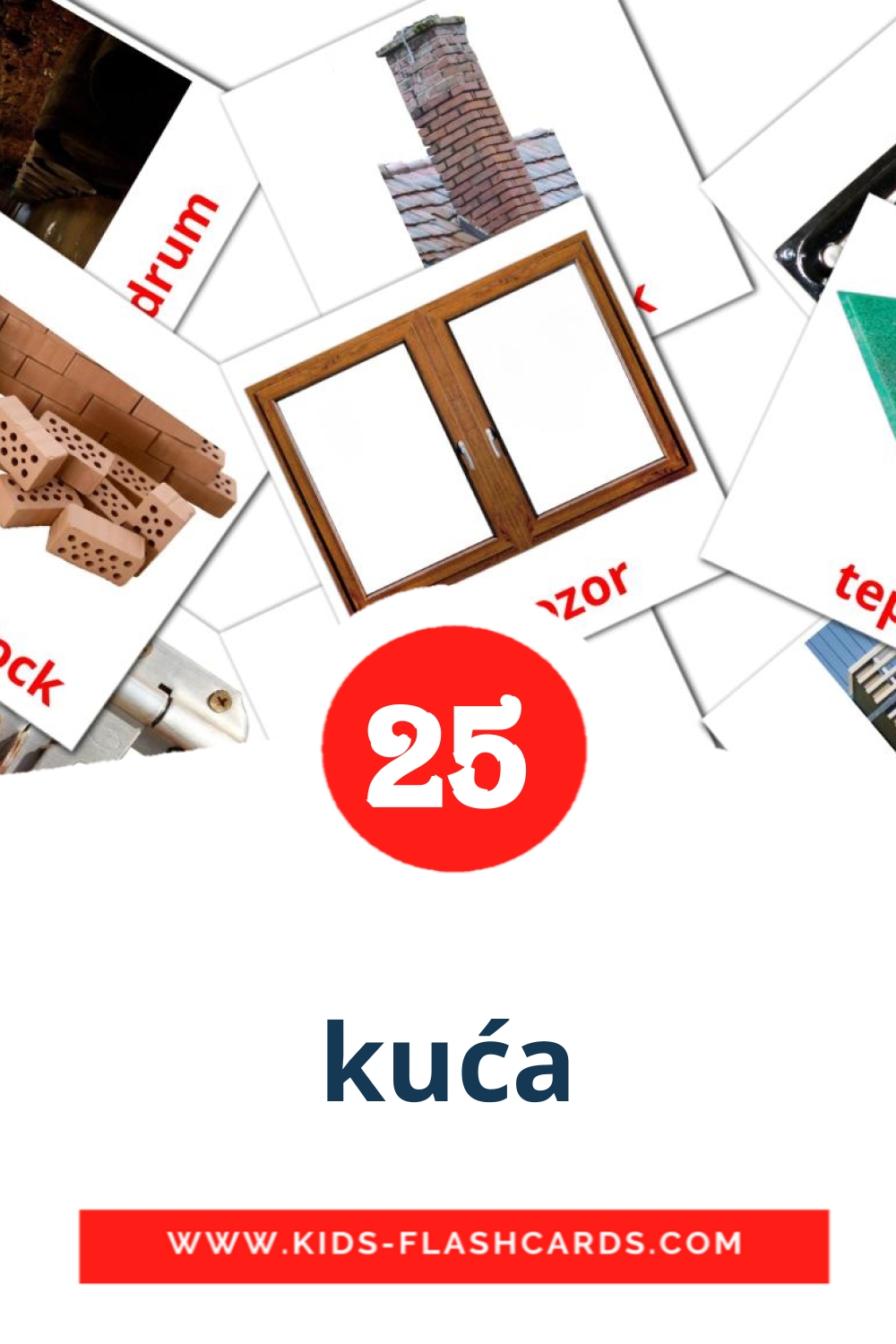 25 kuća Picture Cards for Kindergarden in bosnian
