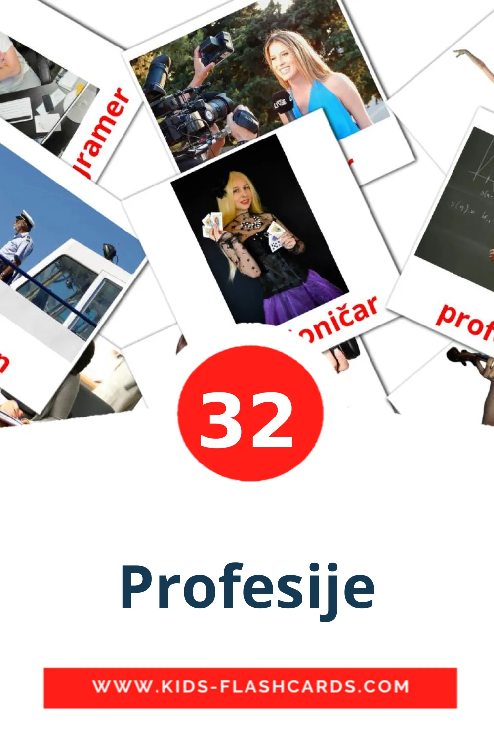 32 Profesije fotokaarten voor kleuters in het bosnisch