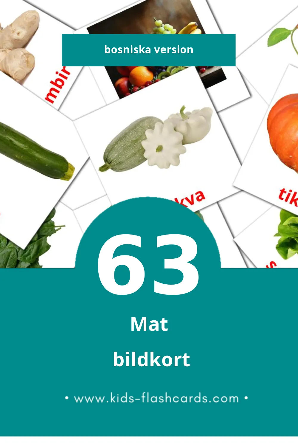 Visuella Hrana för småbarn (63 bildkort för barn på Bosniska)