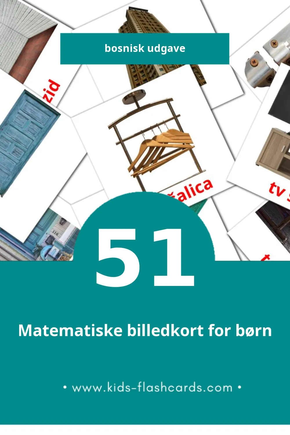 Visuelle billedkort for børn om Dom til småbørn (51 kort på Bosnisk)