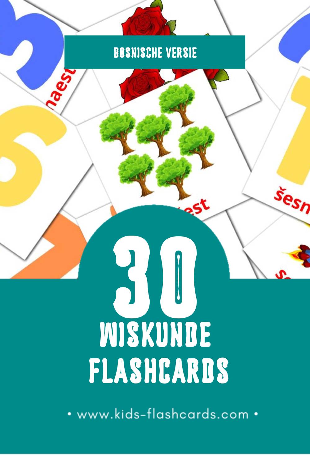 Visuele Maths Flashcards voor Kleuters (30 kaarten in het Bosnisch)