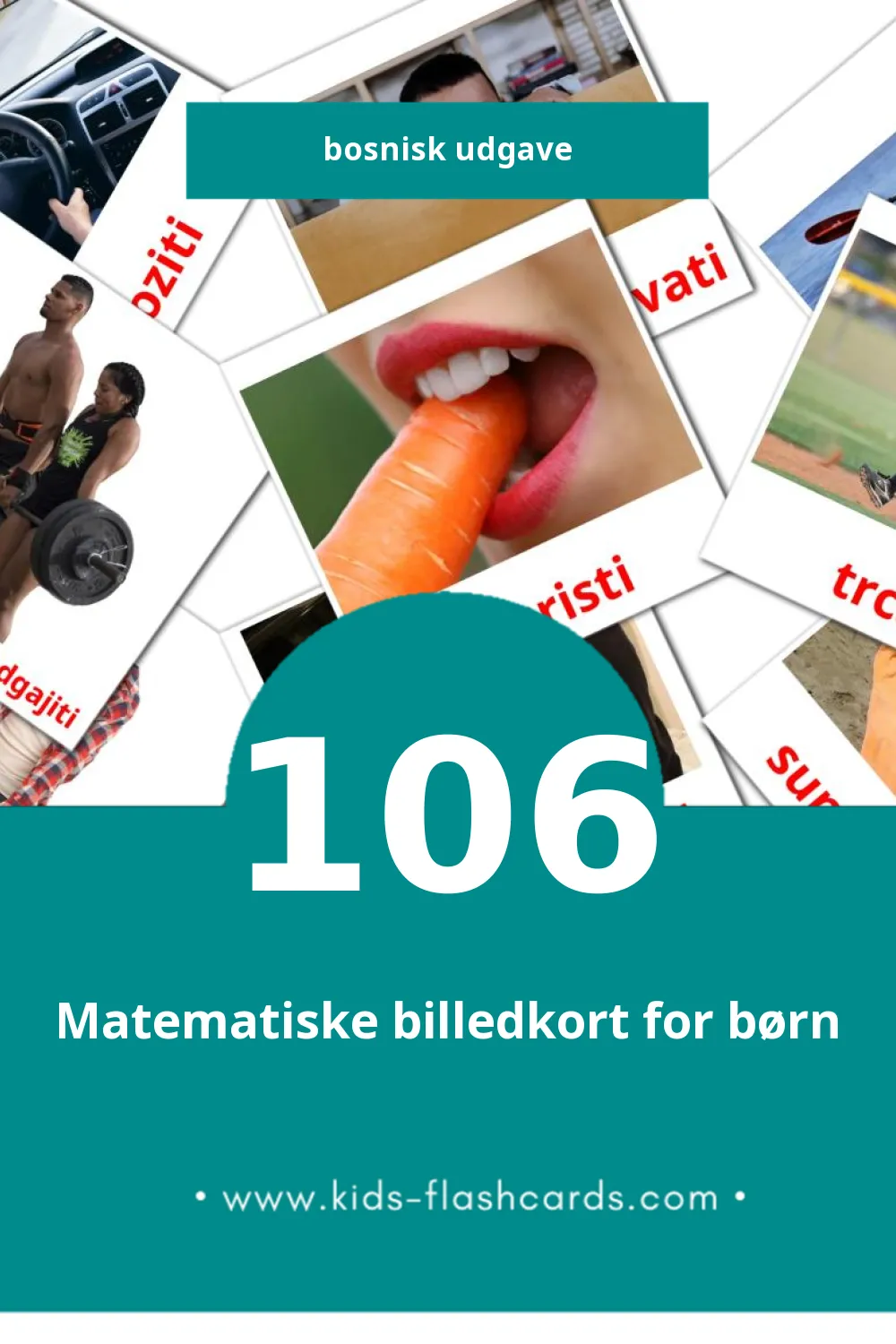 Visuelle billedkort for børn om Glagoli til småbørn (106 kort på Bosnisk)