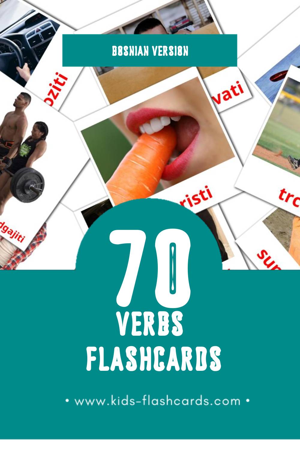 Visual Glagoli Flashcards for Toddlers (70 cards in Bosnian)