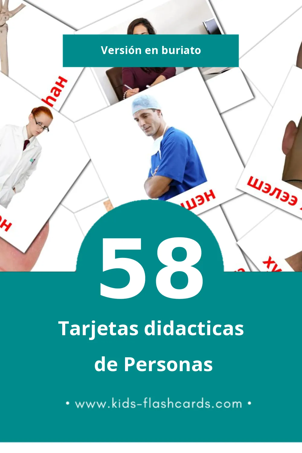 Tarjetas visuales de ХYНYYД, ЗОН para niños pequeños (58 tarjetas en Buriato)