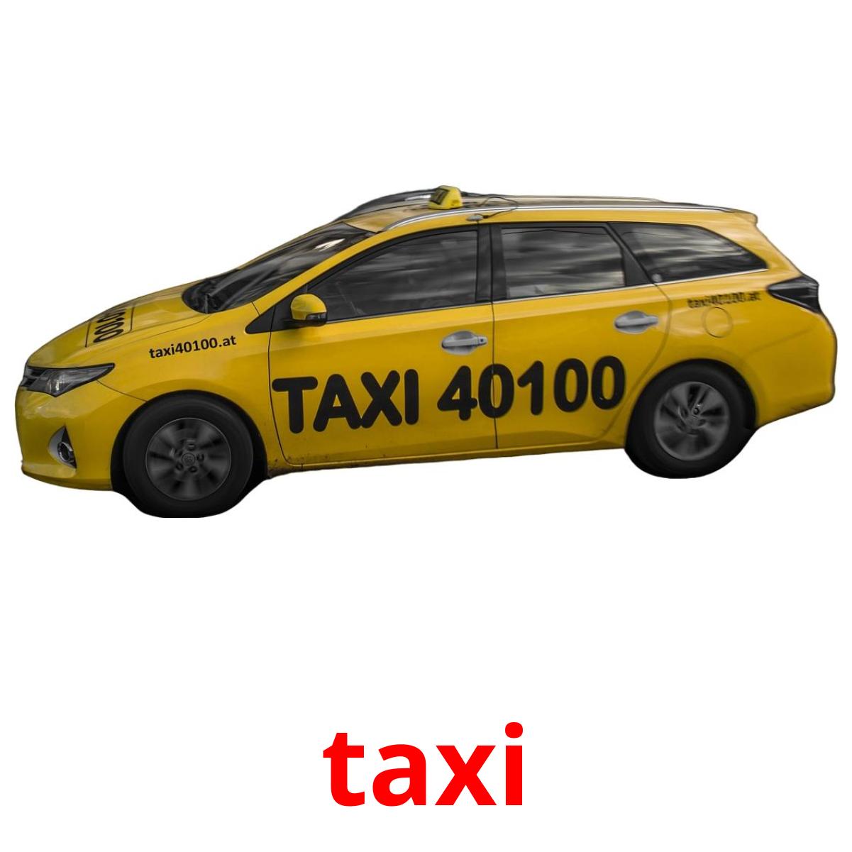 taxi flashcards illustrate
