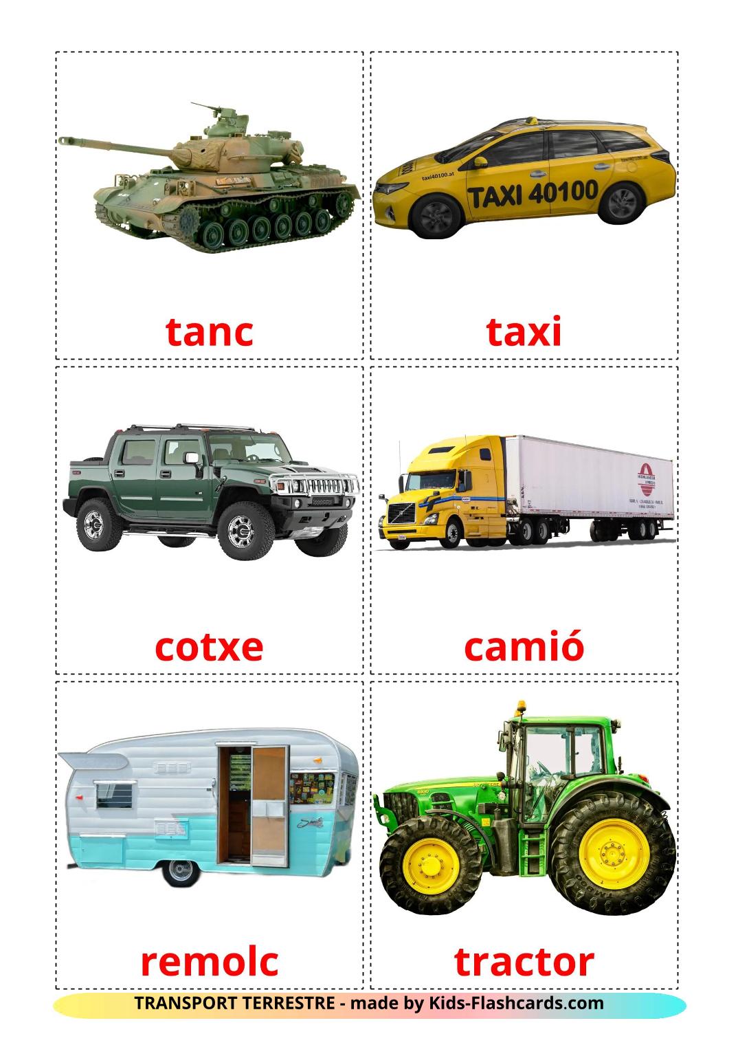 Transporte terrestre - 28 fichas de kannada para imprimir gratis 