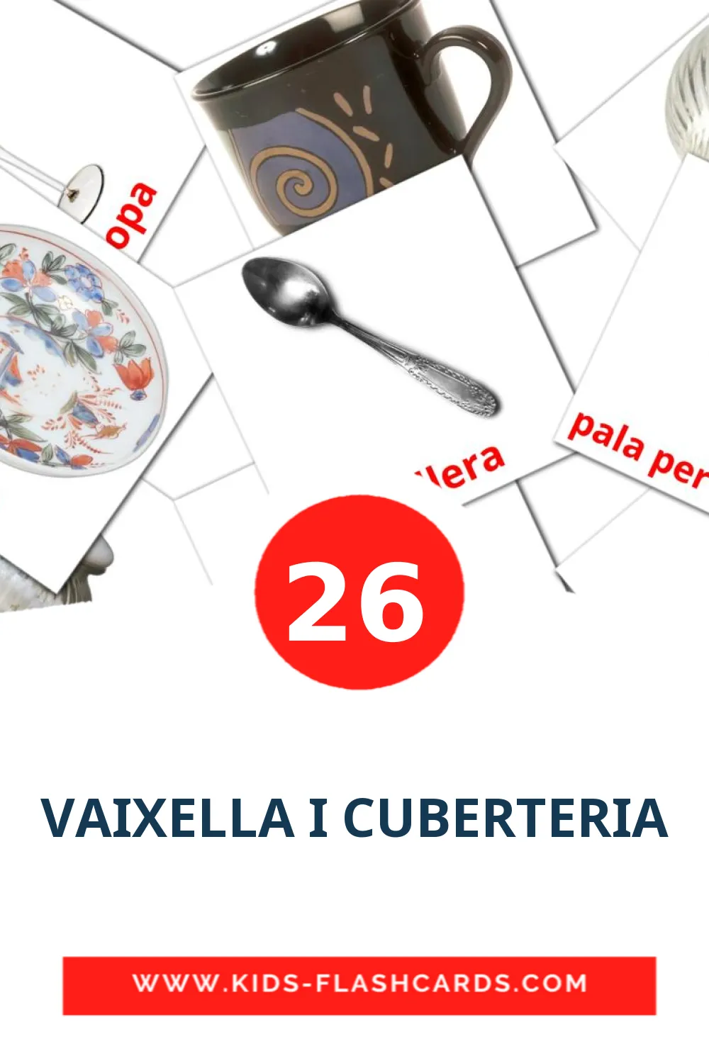 26 VAIXELLA I CUBERTERIA Picture Cards for Kindergarden in catalan