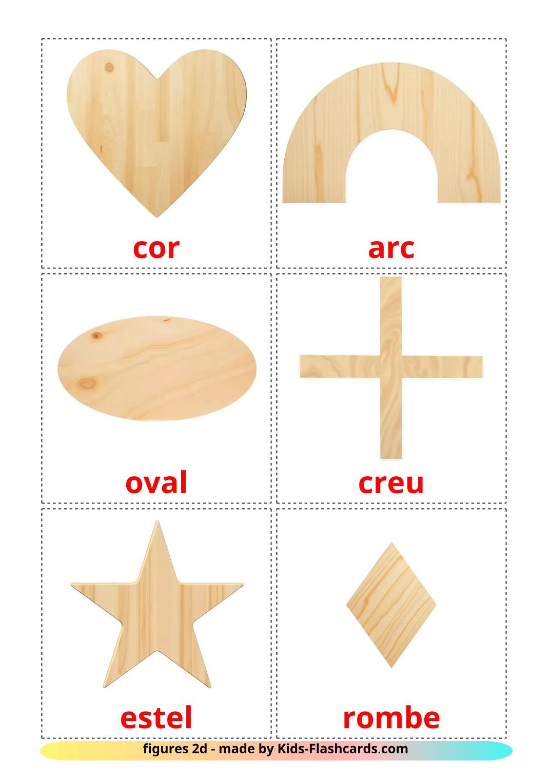 2D Shapes - 36 Free Printable catalan Flashcards