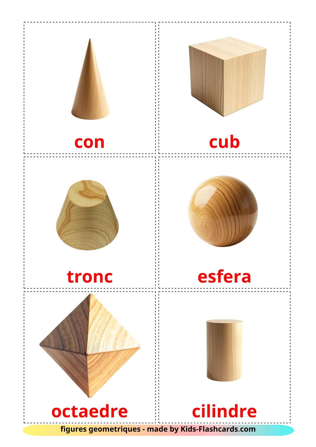 3D Shapes - 18 Free Printable catalan Flashcards