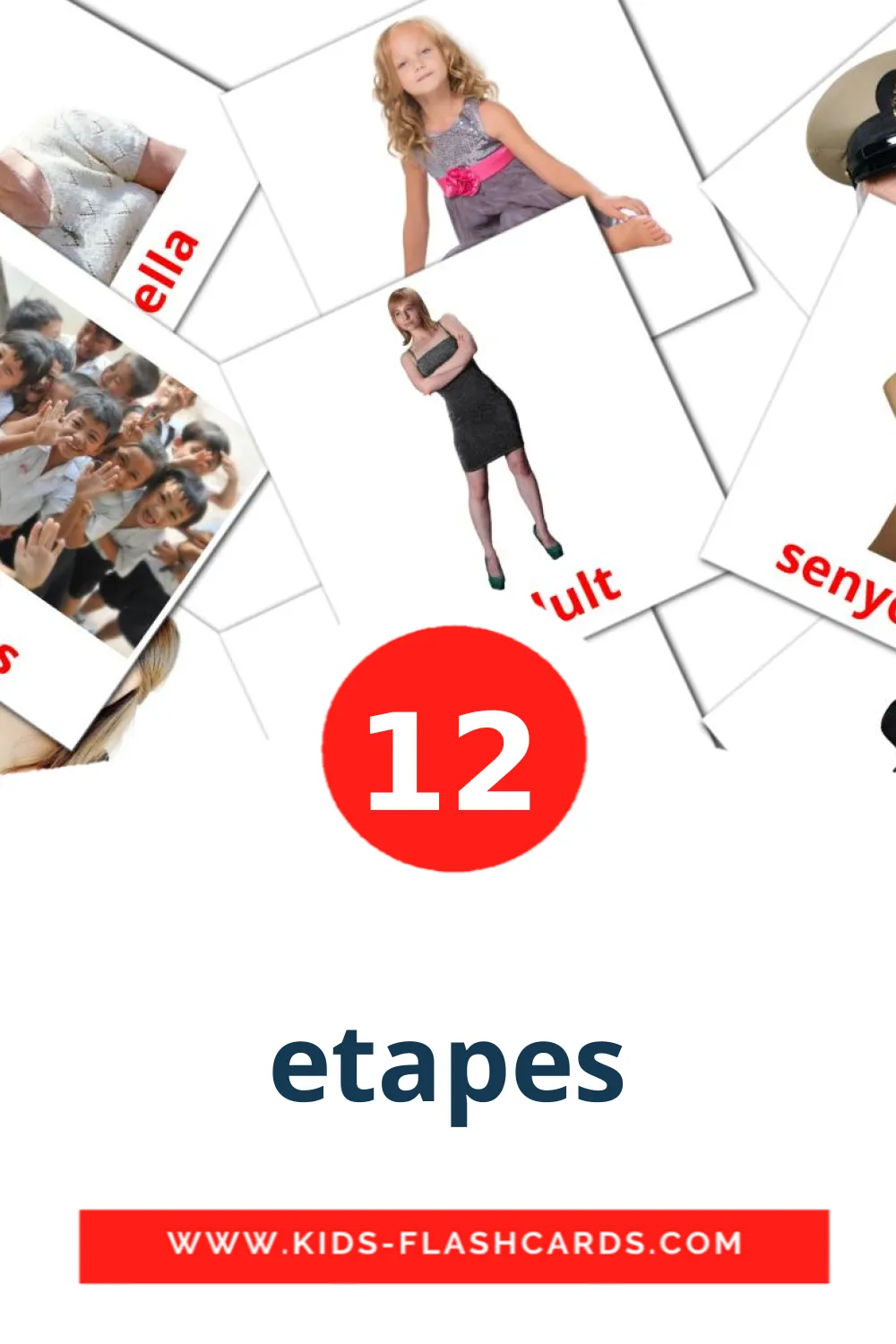12 Cartões com Imagens de etapes para Jardim de Infância em sérvio