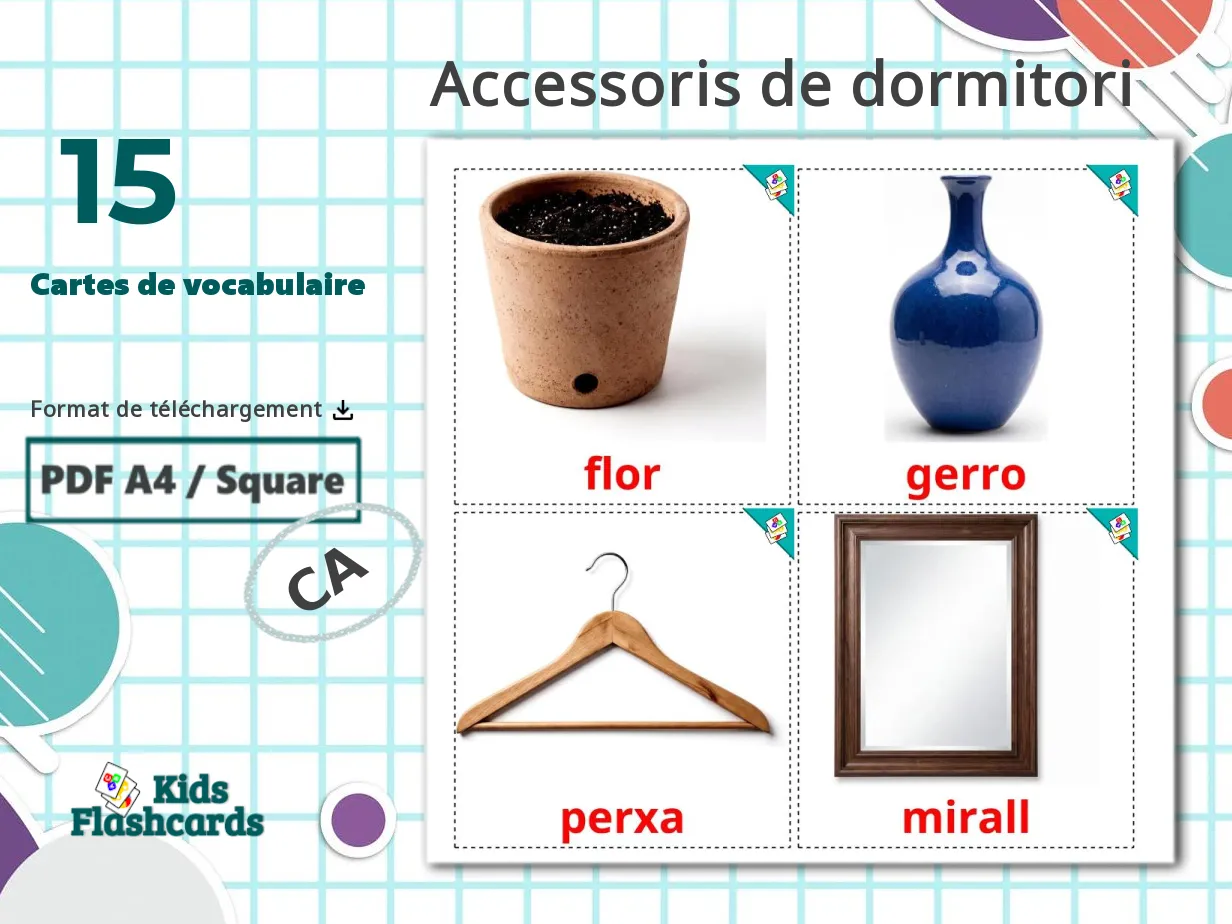 15 Cartes de Vocabulaire pour Enfants GRATUITES Accessoires de la ...
