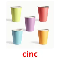 cinc cartões com imagens