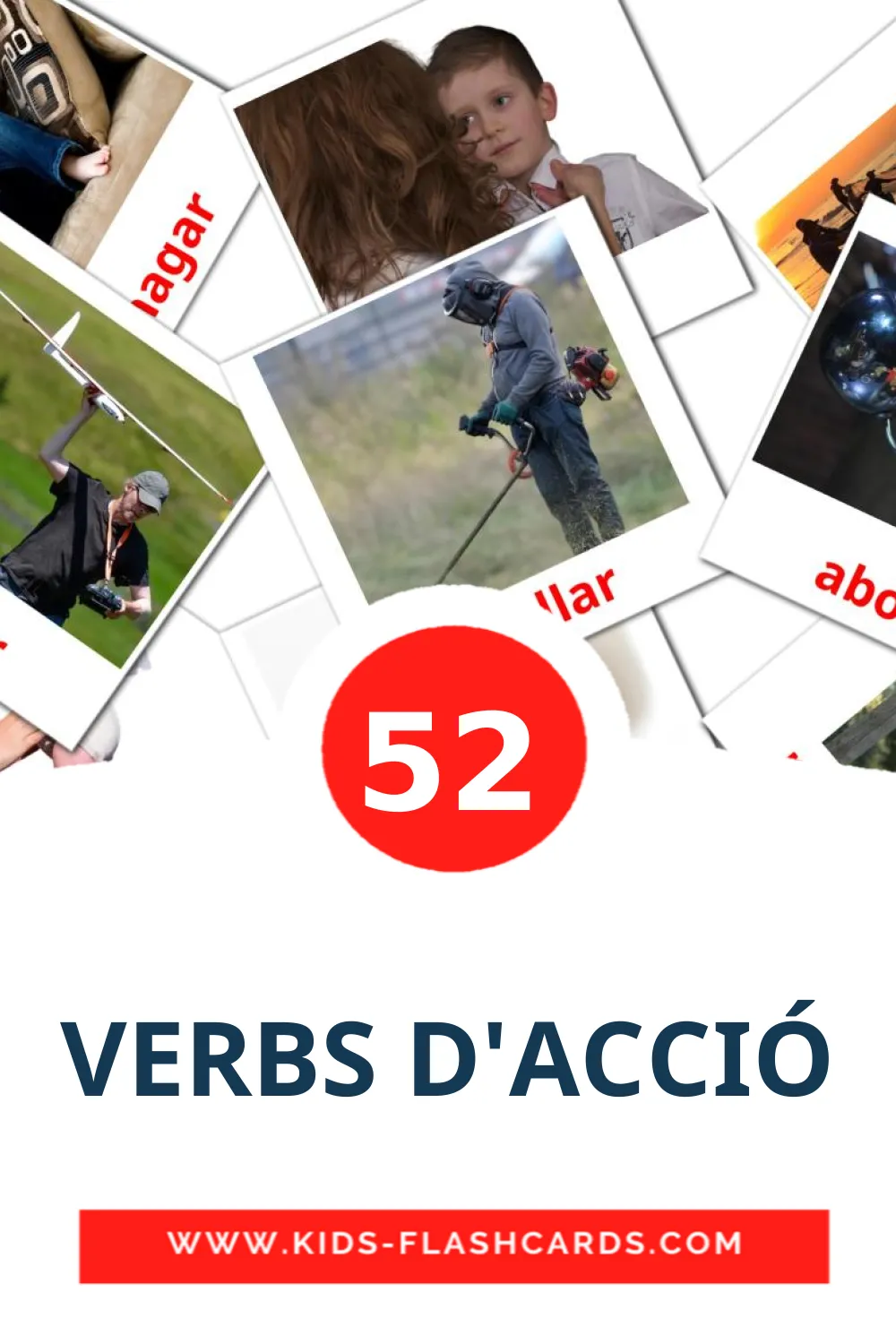 52 VERBS D'ACCIÓ Picture Cards for Kindergarden in catalan