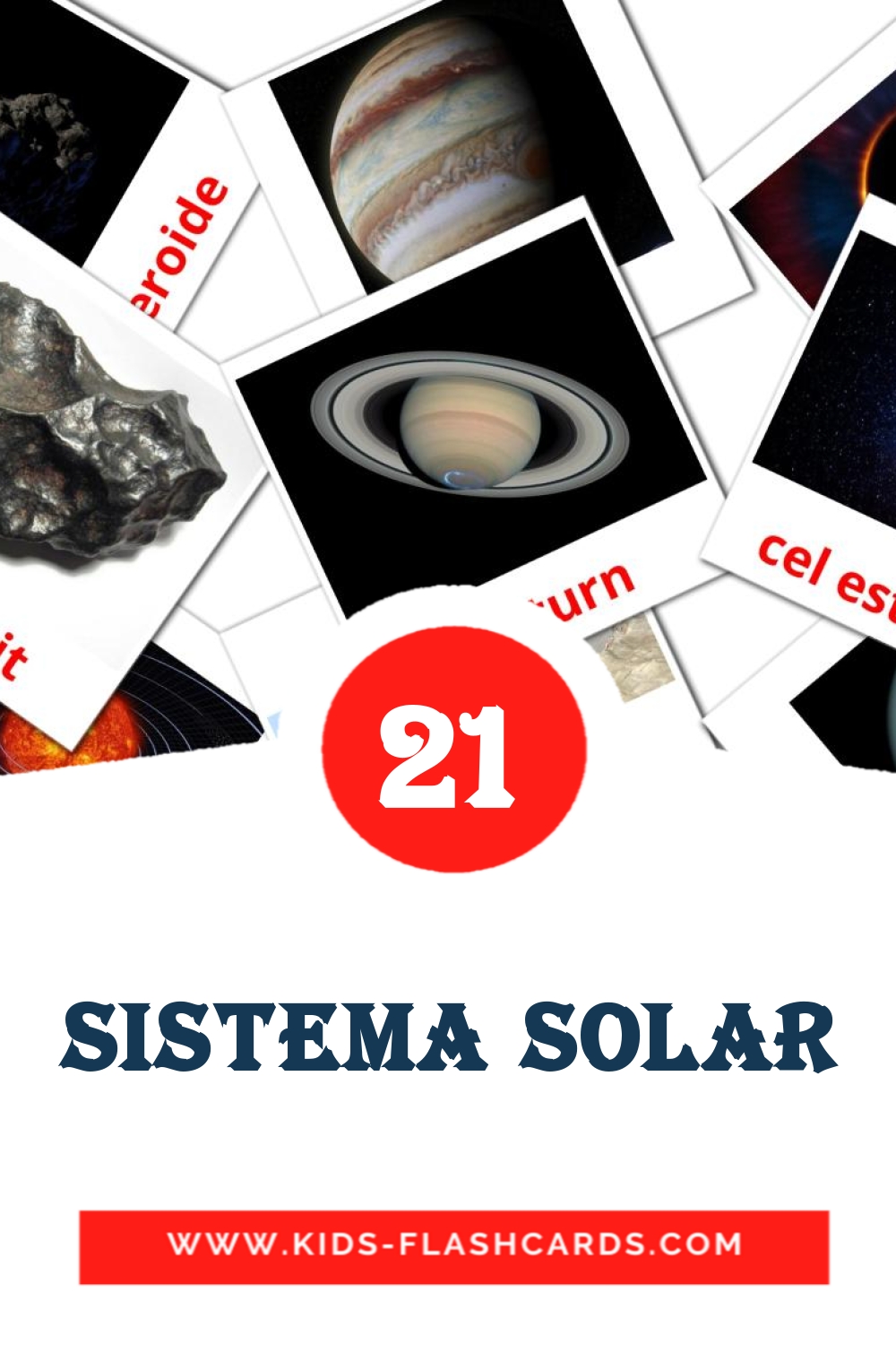 21 sistema solar Picture Cards for Kindergarden in catalan