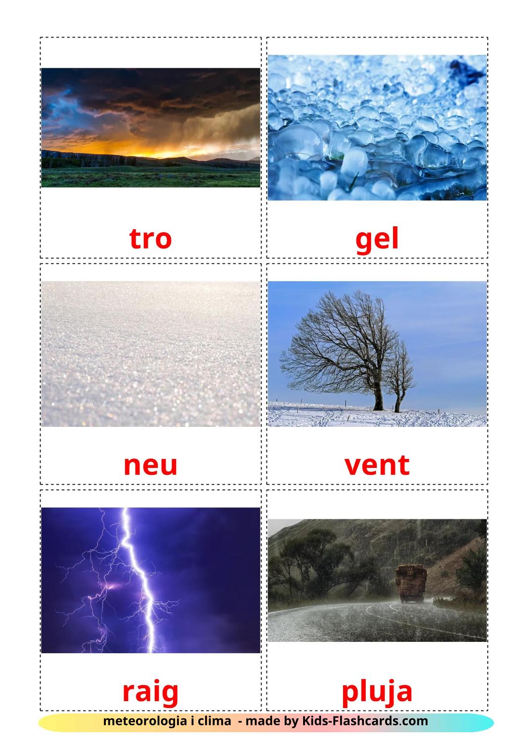 Weather - 32 Free Printable catalan Flashcards