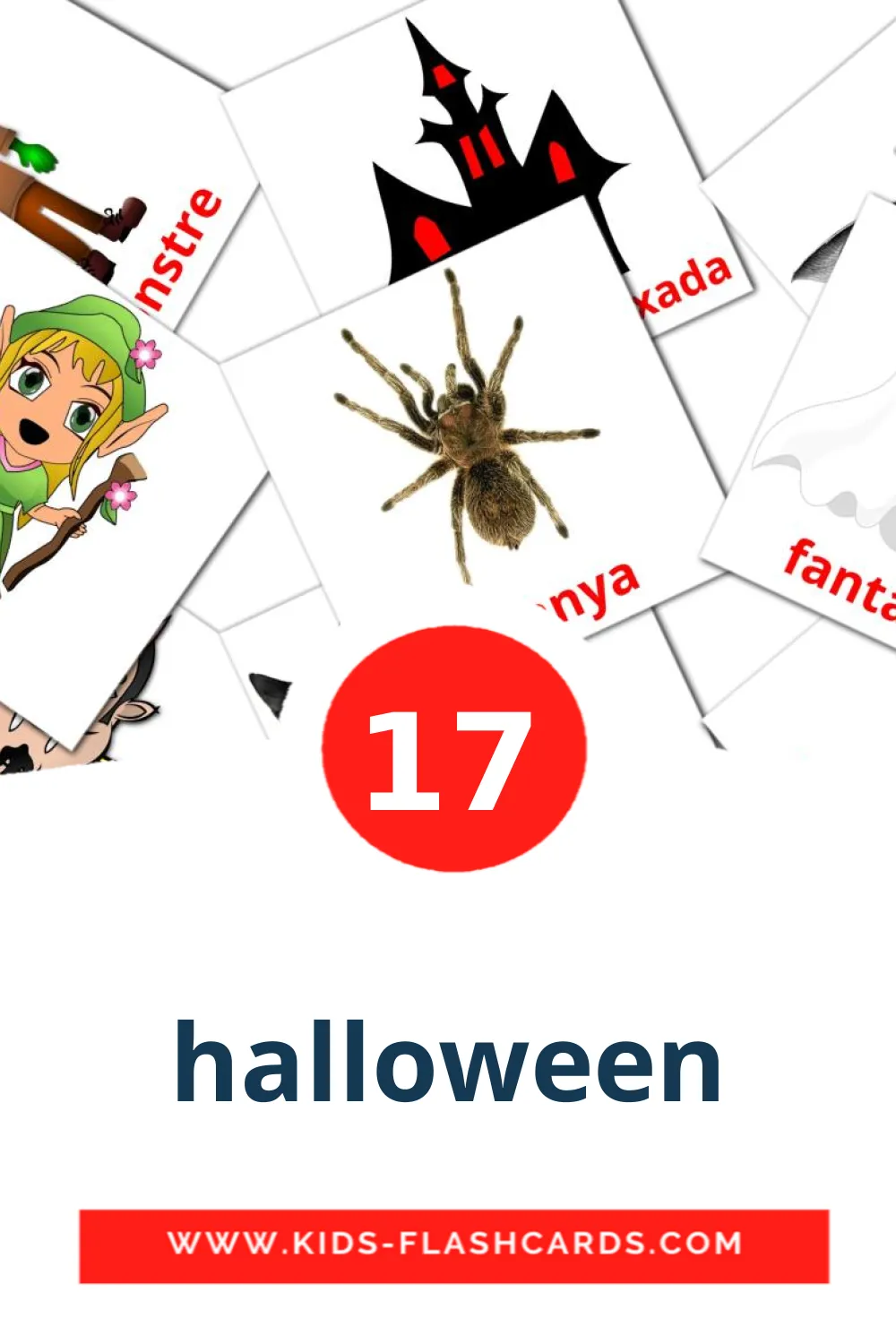 17 tarjetas didacticas de halloween para el jardín de infancia en catalán