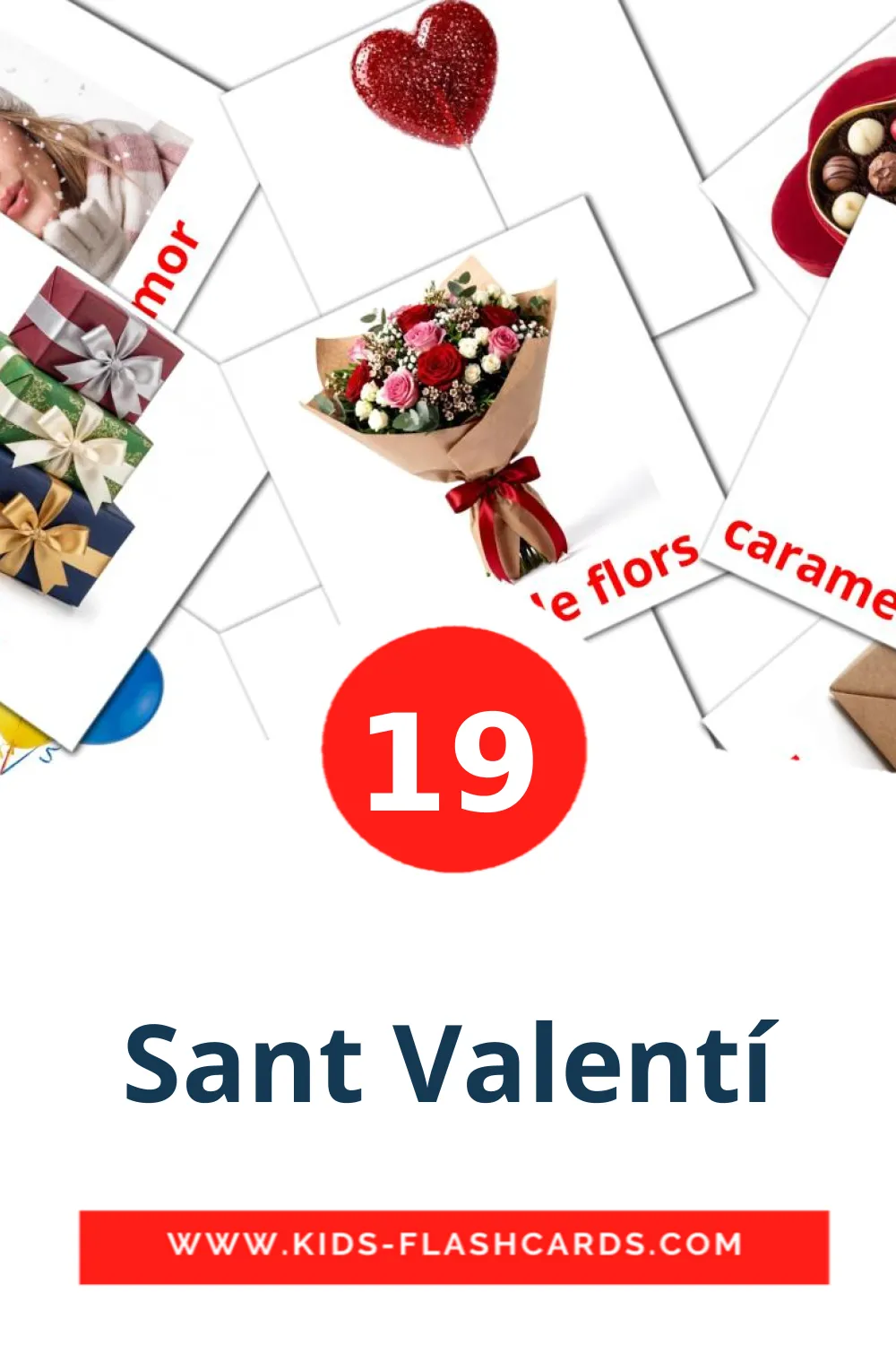 19 carte illustrate di Sant Valentí per la scuola materna in catalano