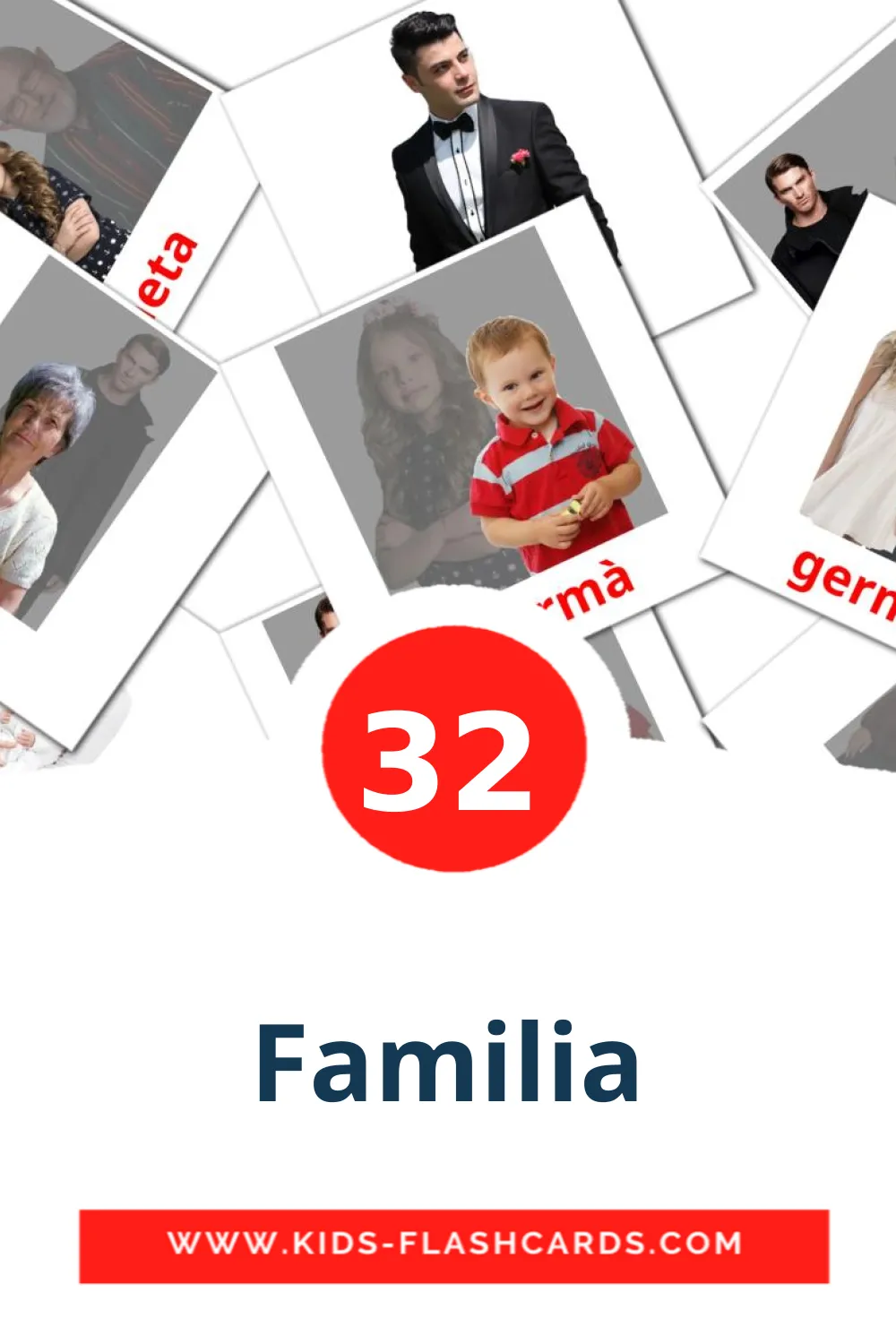 32 Familia Picture Cards for Kindergarden in catalan