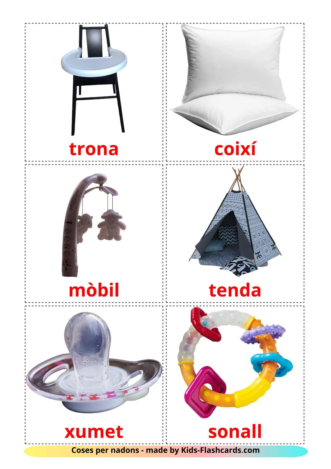 Baby things - 20 Free Printable catalan Flashcards