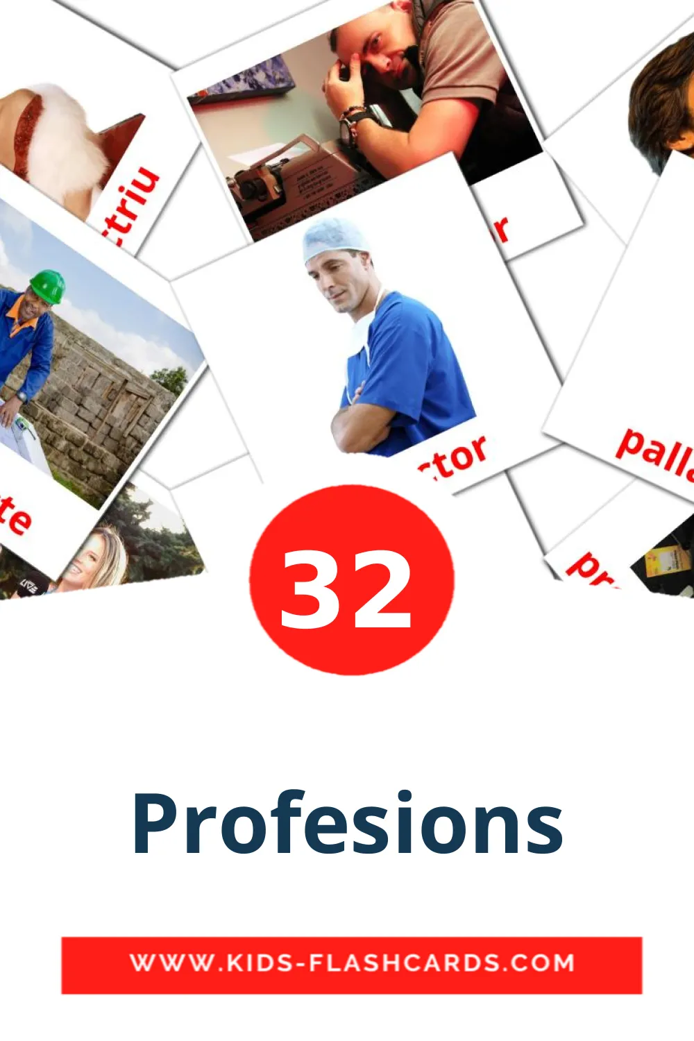 32 Profesions fotokaarten voor kleuters in het catalaans