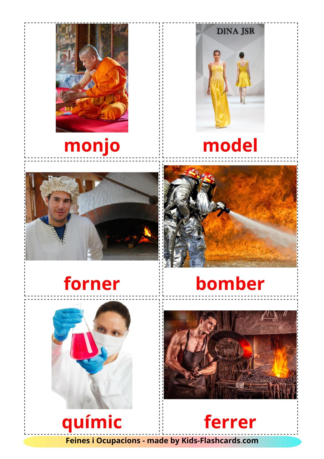 Jobs and Occupations - 51 Free Printable catalan Flashcards 