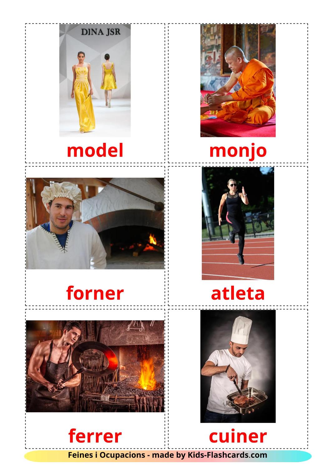 Jobs and Occupations - 48 Free Printable catalan Flashcards 