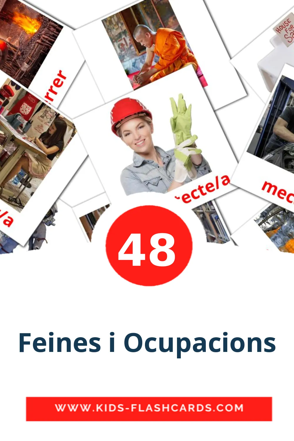 48 Feines i Ocupacions Picture Cards for Kindergarden in catalan