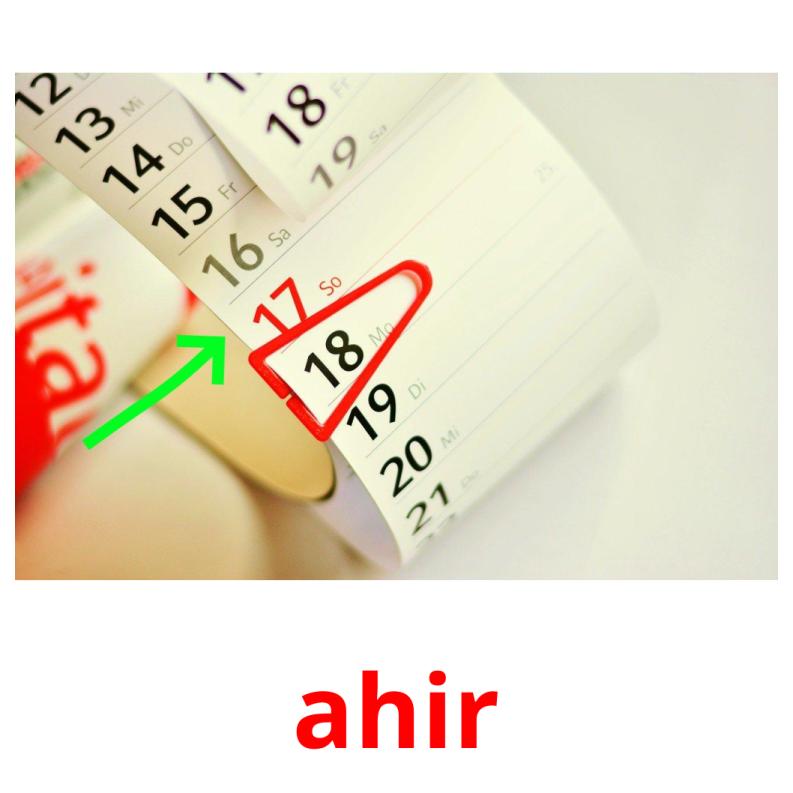 ahir picture flashcards