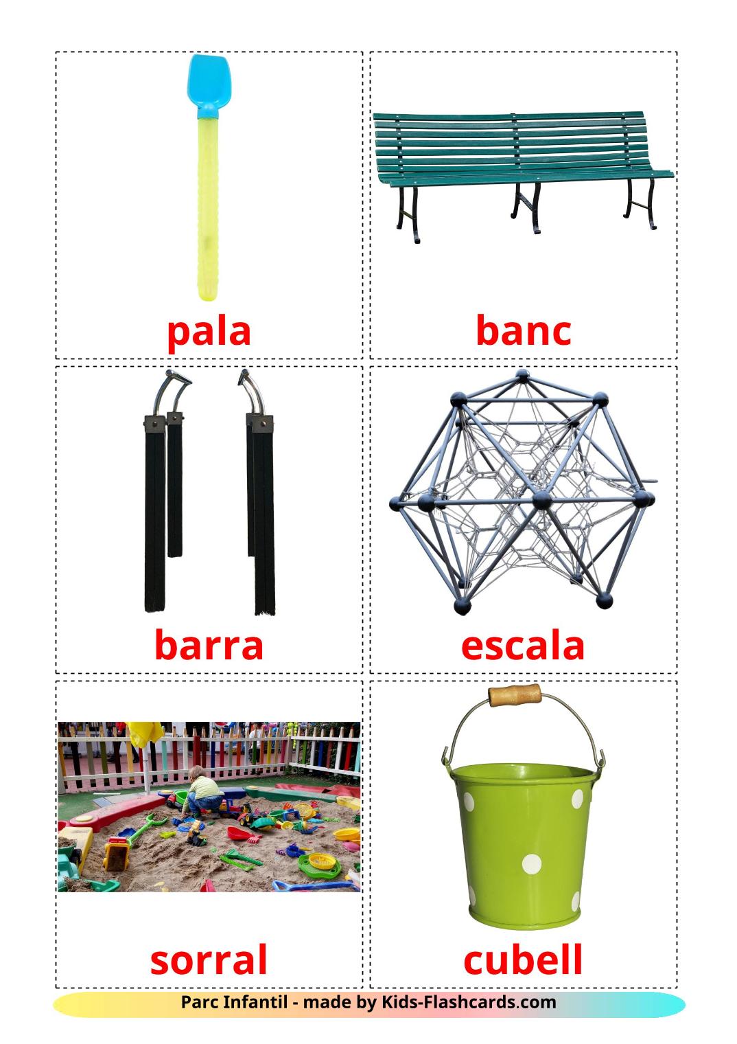 Parque Infantil - 13 Flashcards catalãoes gratuitos para impressão