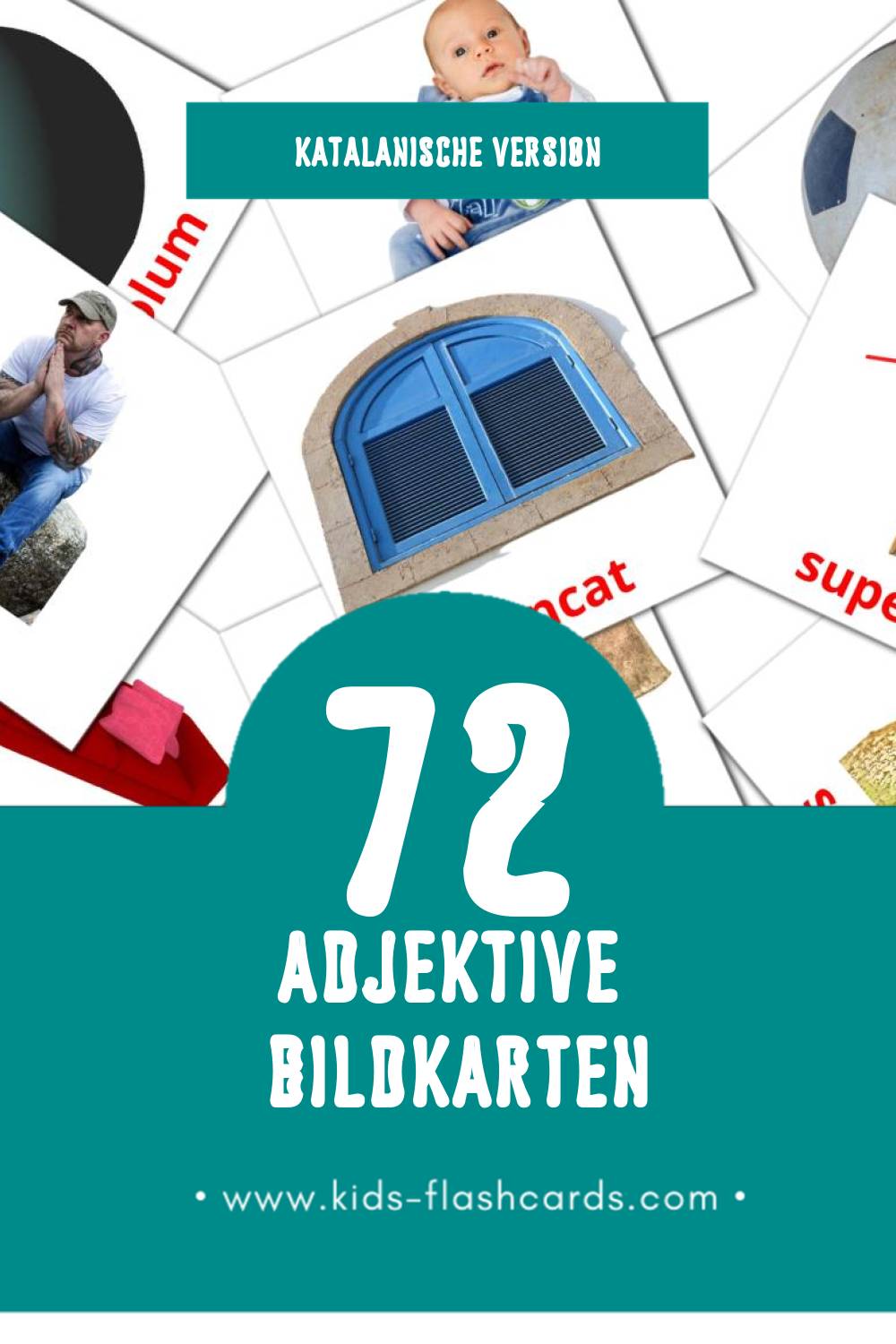 Visual Adjectius Flashcards für Kleinkinder (72 Karten in Katalanisch)