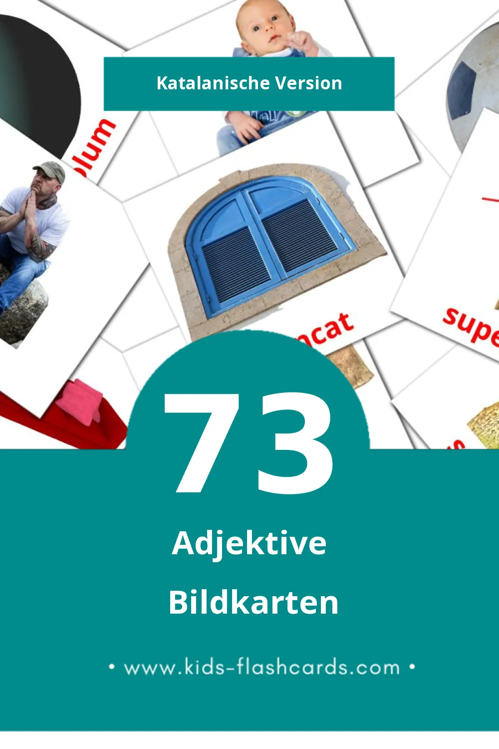 Visual Adjectius Flashcards für Kleinkinder (73 Karten in Katalanisch)