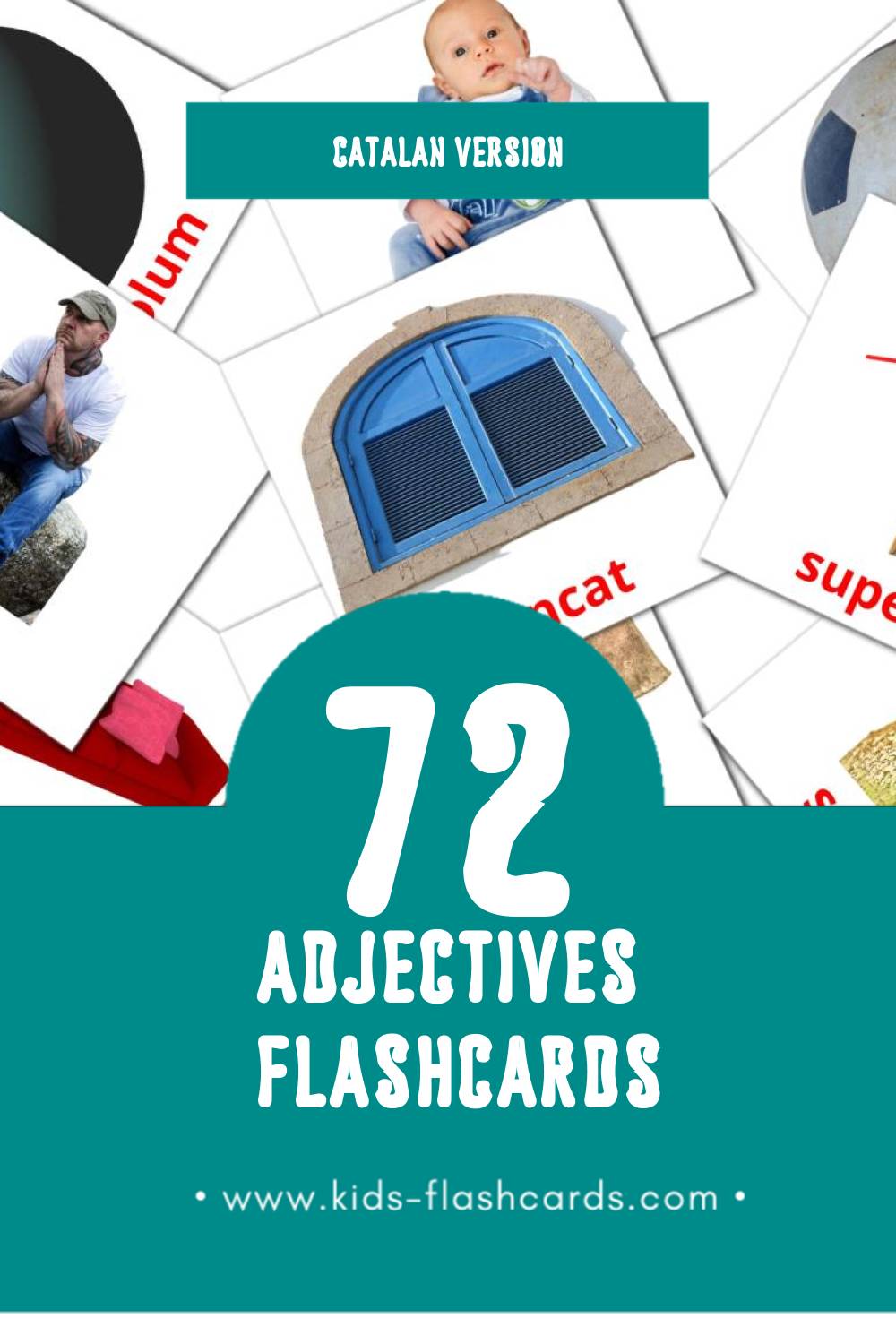 Visual Adjectius Flashcards for Toddlers (72 cards in Catalan)