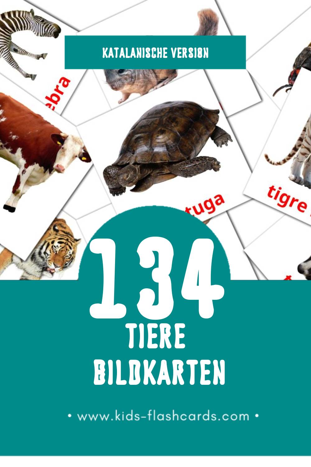 Visual Animals Flashcards für Kleinkinder (134 Karten in Katalanisch)