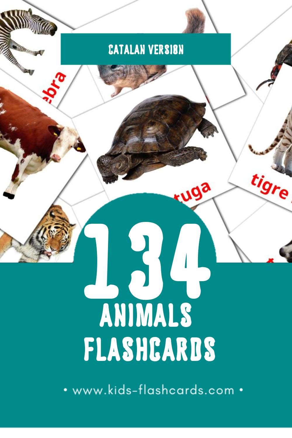 Visual Animals Flashcards for Toddlers (134 cards in Catalan)