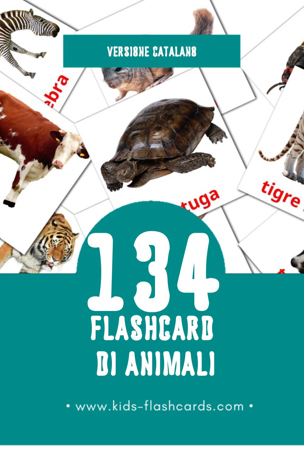 Schede visive sugli Animals per bambini (134 schede in Catalano)