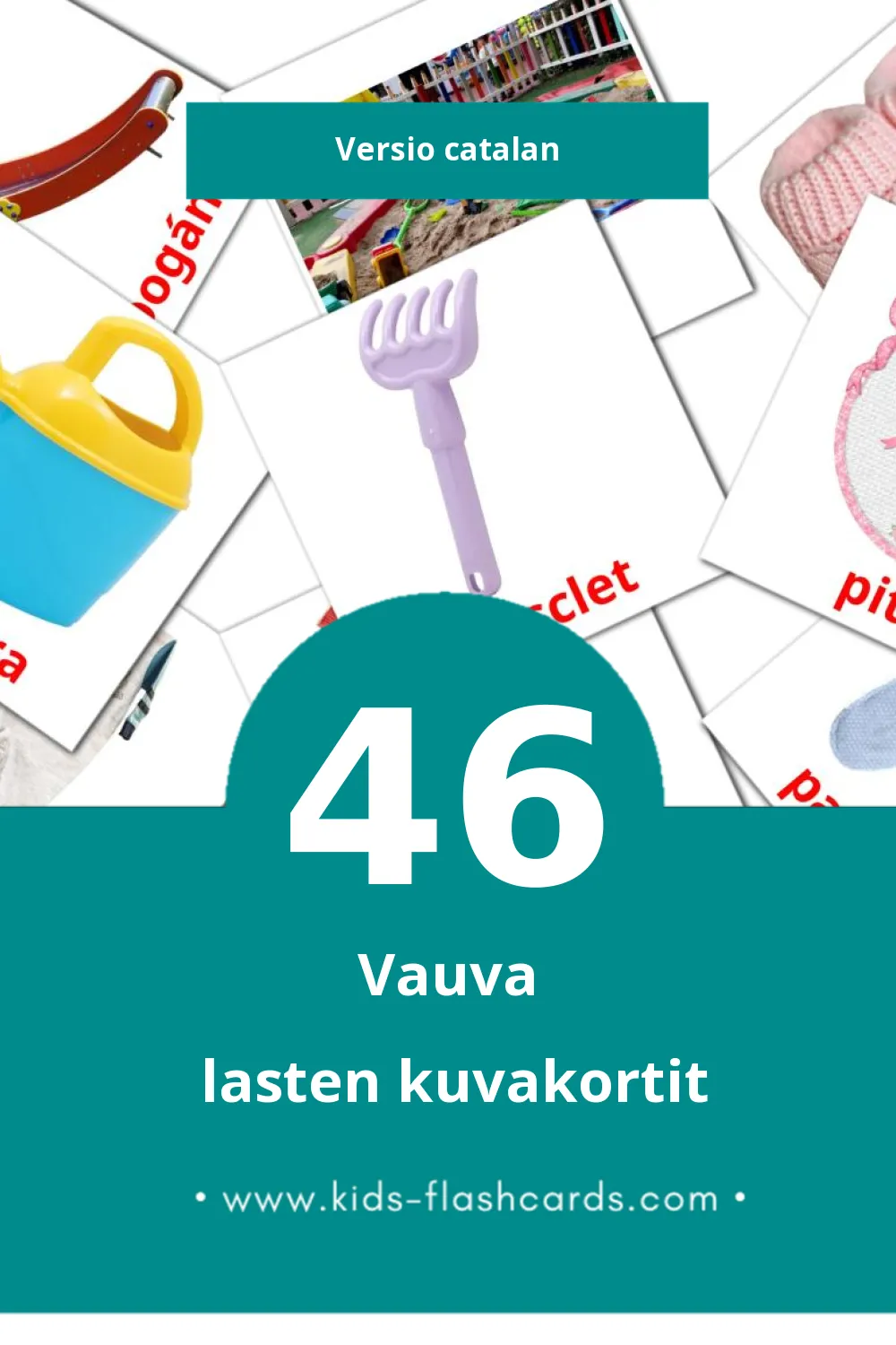 Nadó lasten kuvakortit pikkulapsille (46 korttia Catalanksi)