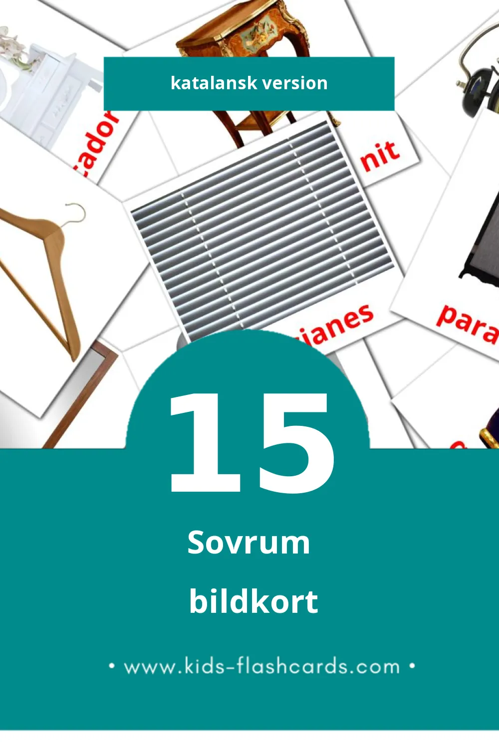 Visuella Dormitori för småbarn (15 bildkort för barn på Katalansk)