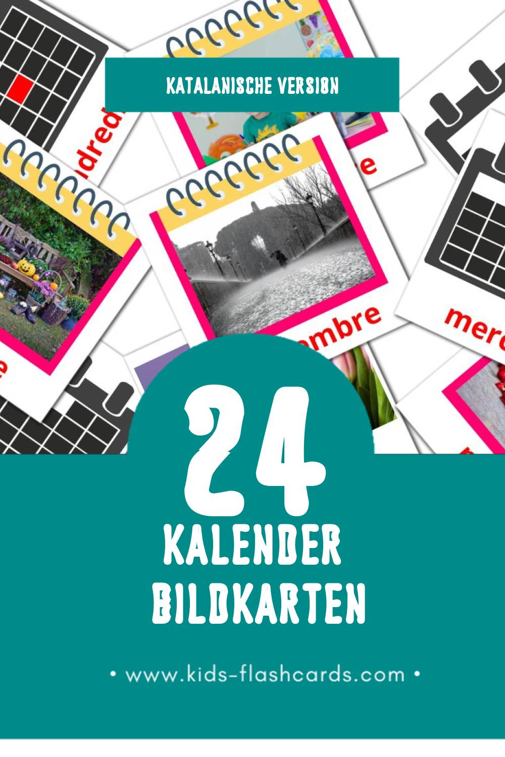 Visual Calendari Flashcards für Kleinkinder (24 Karten in Katalanisch)