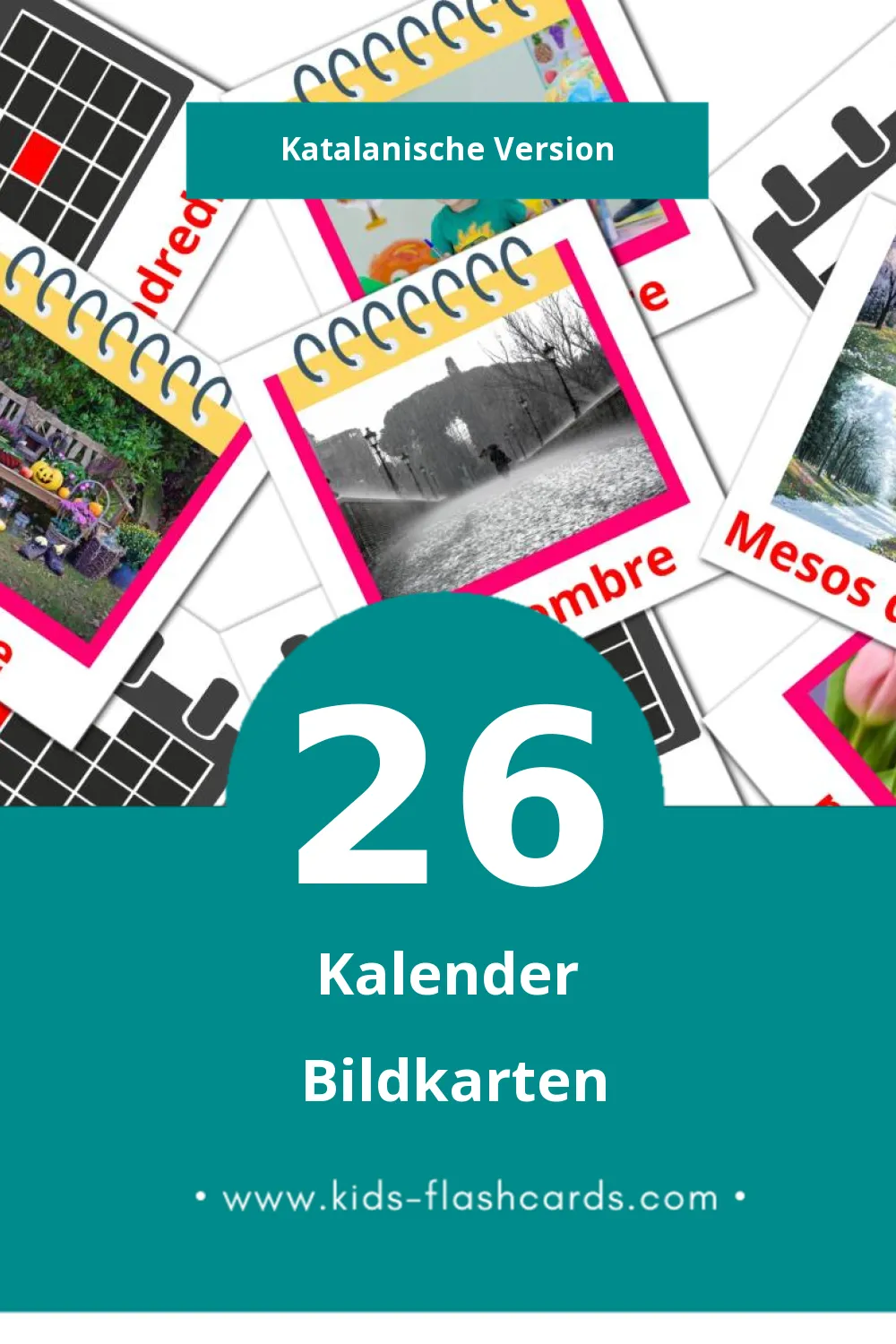 Visual Calendari Flashcards für Kleinkinder (26 Karten in Katalanisch)