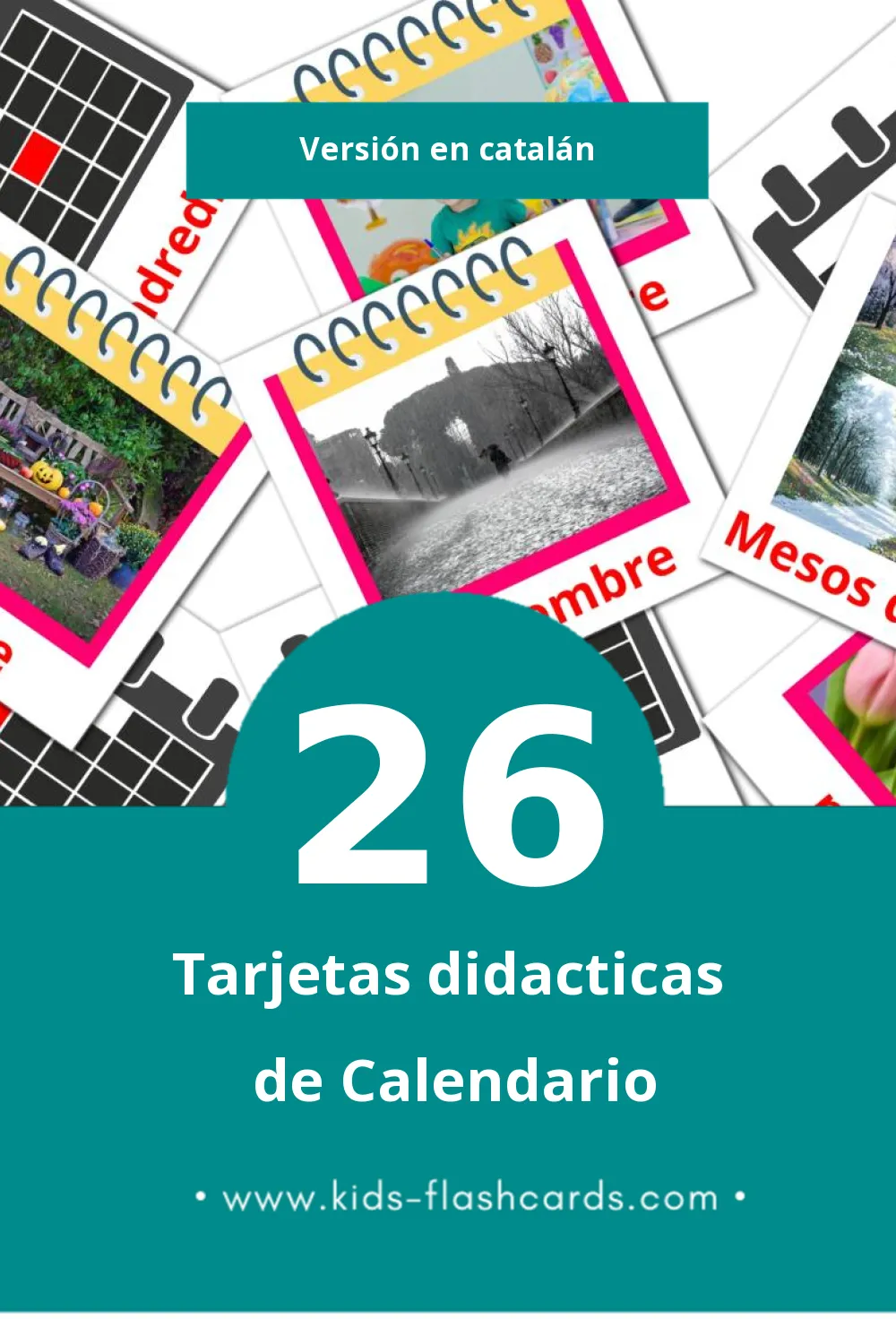 Tarjetas visuales de Calendari para niños pequeños (26 tarjetas en Catalán)