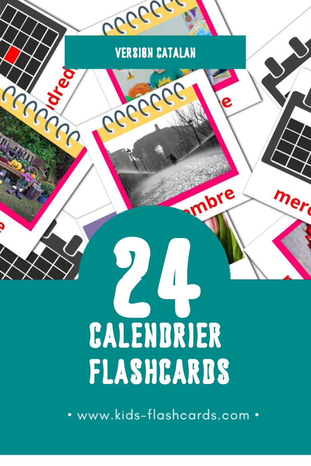 Flashcards Visual Calendari pour les tout-petits (24 cartes en Catalan)