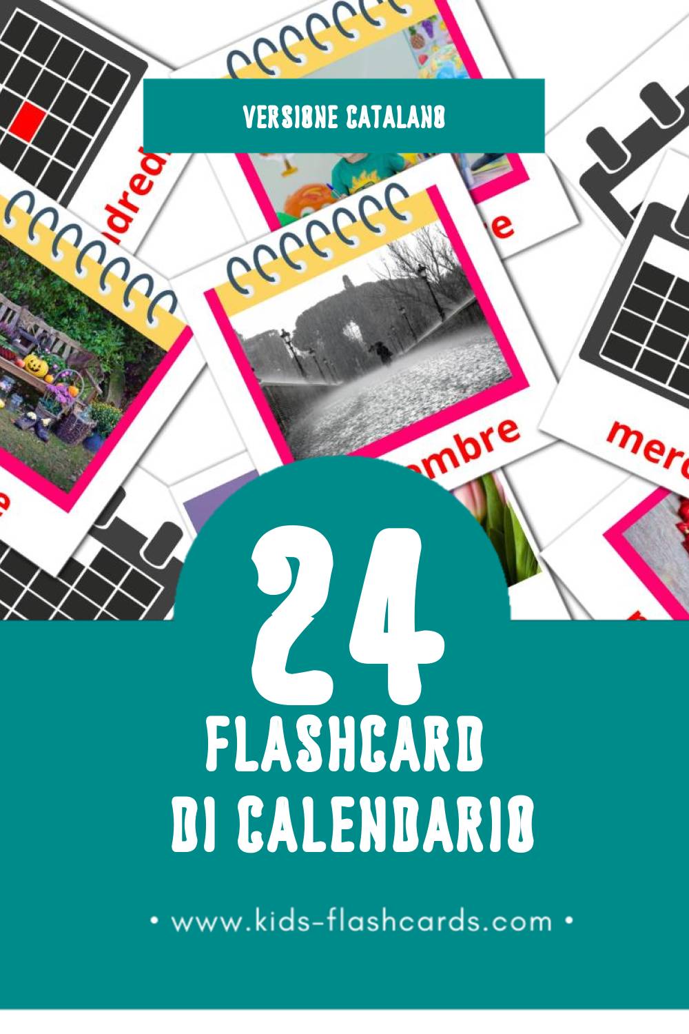 Schede visive sugli Calendari per bambini (24 schede in Catalano)