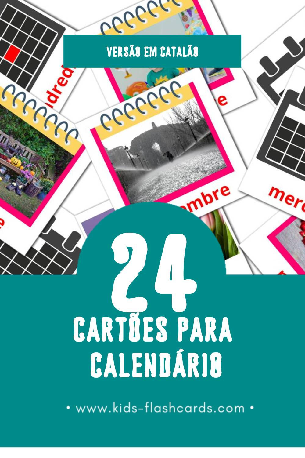 Flashcards de Calendari Visuais para Toddlers (24 cartões em Catalão)