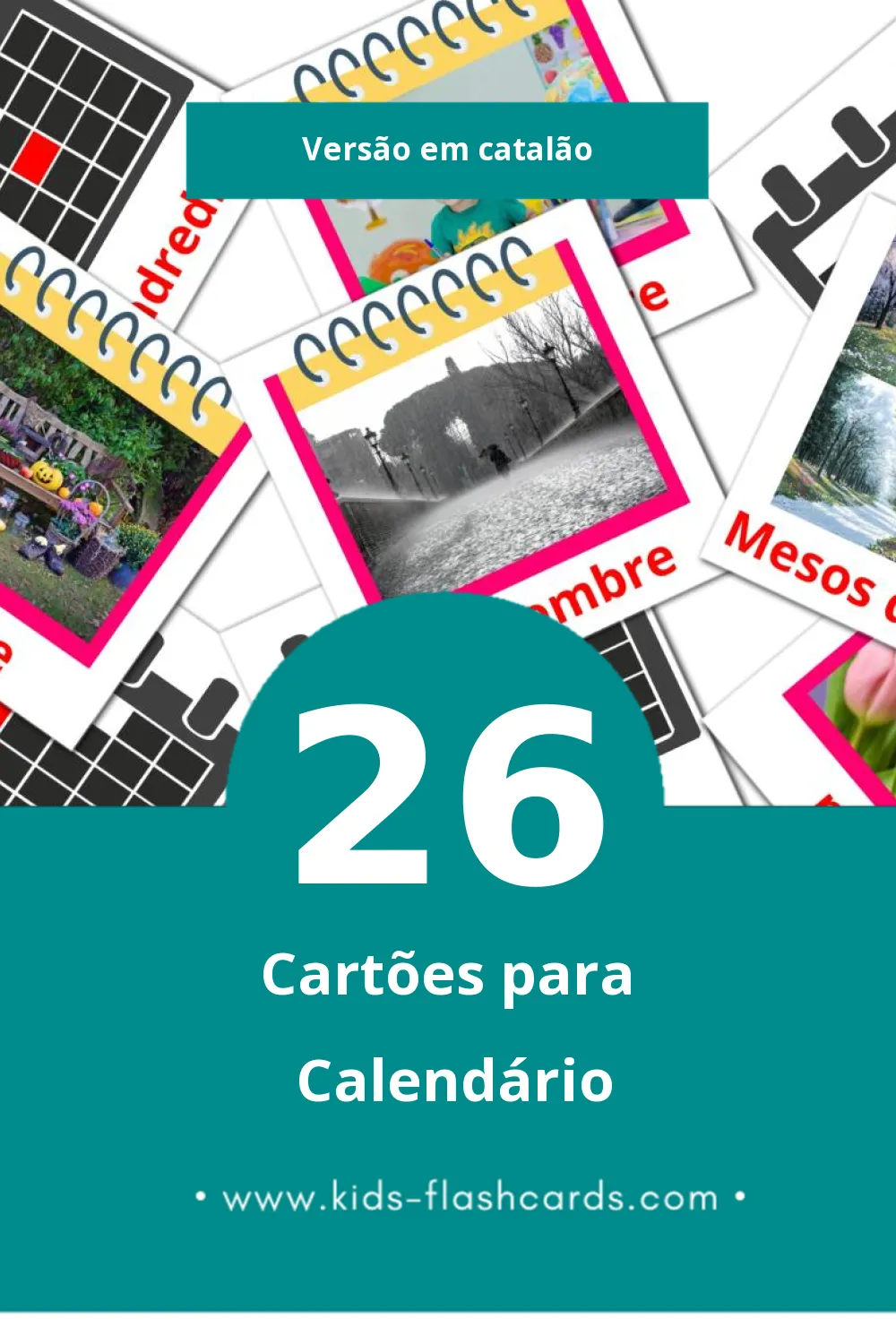 Flashcards de Calendari Visuais para Toddlers (26 cartões em Catalão)