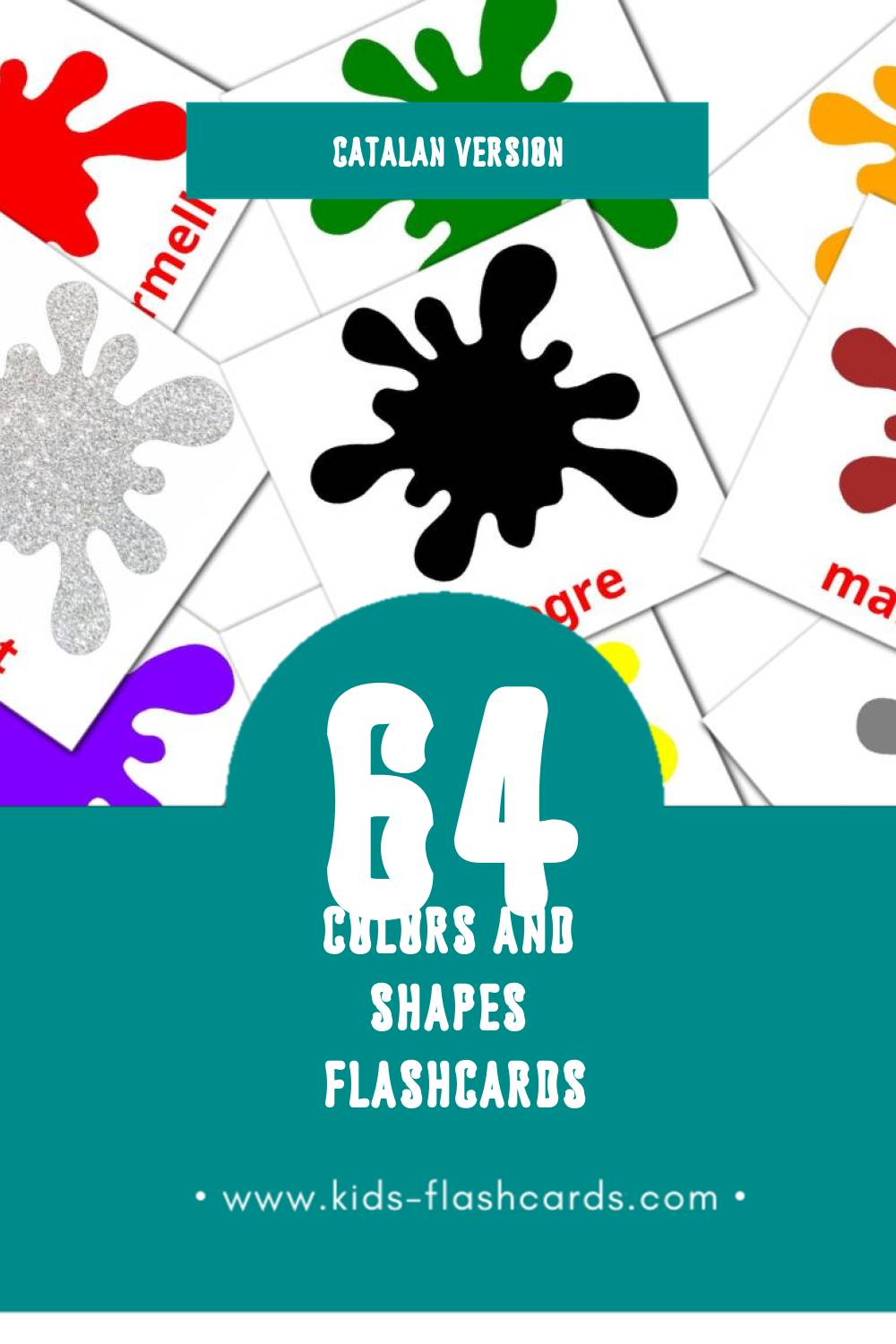 Visual Colors Flashcards for Toddlers (12 cards in Catalan)