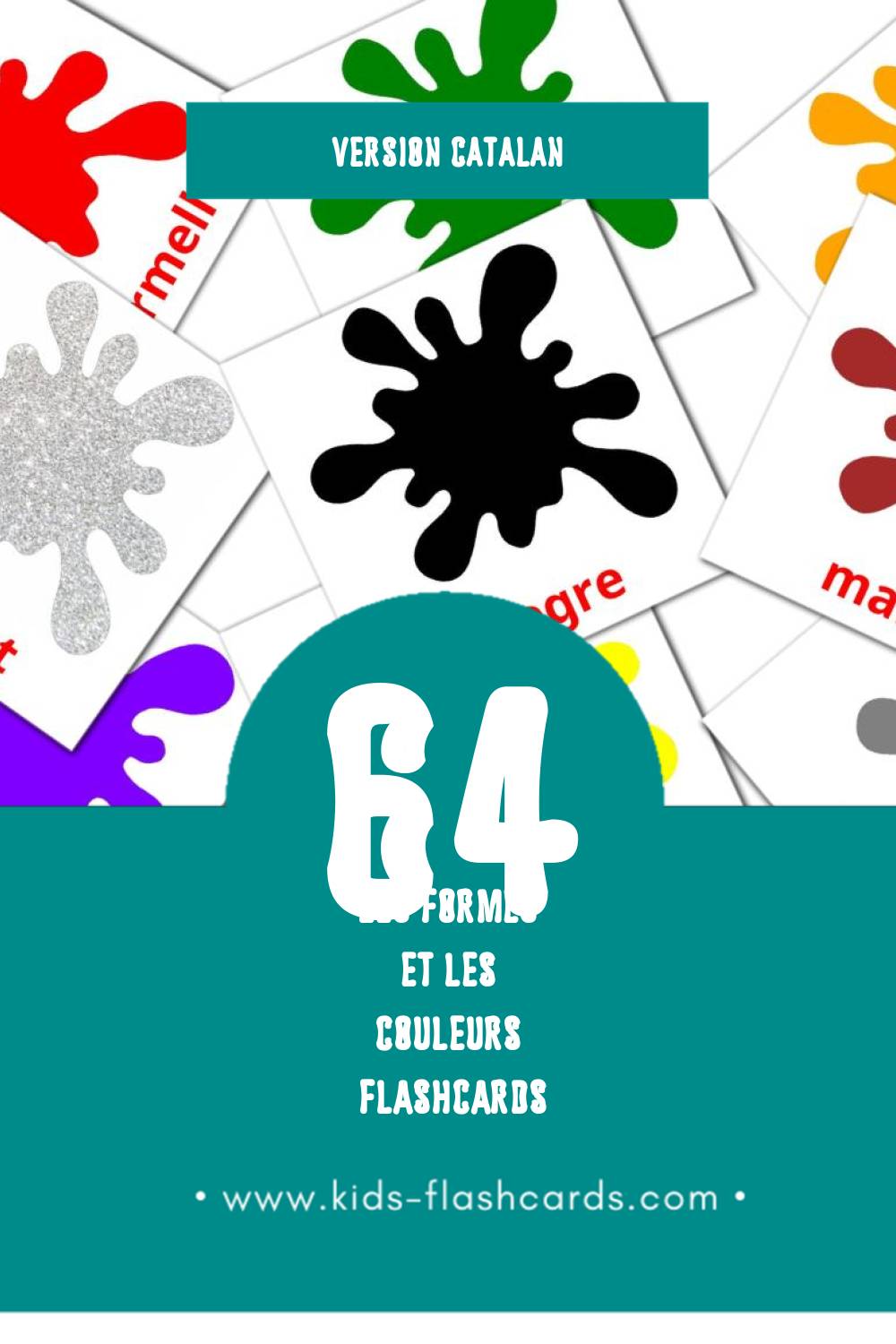 Flashcards Visual Colors pour les tout-petits (64 cartes en Catalan)