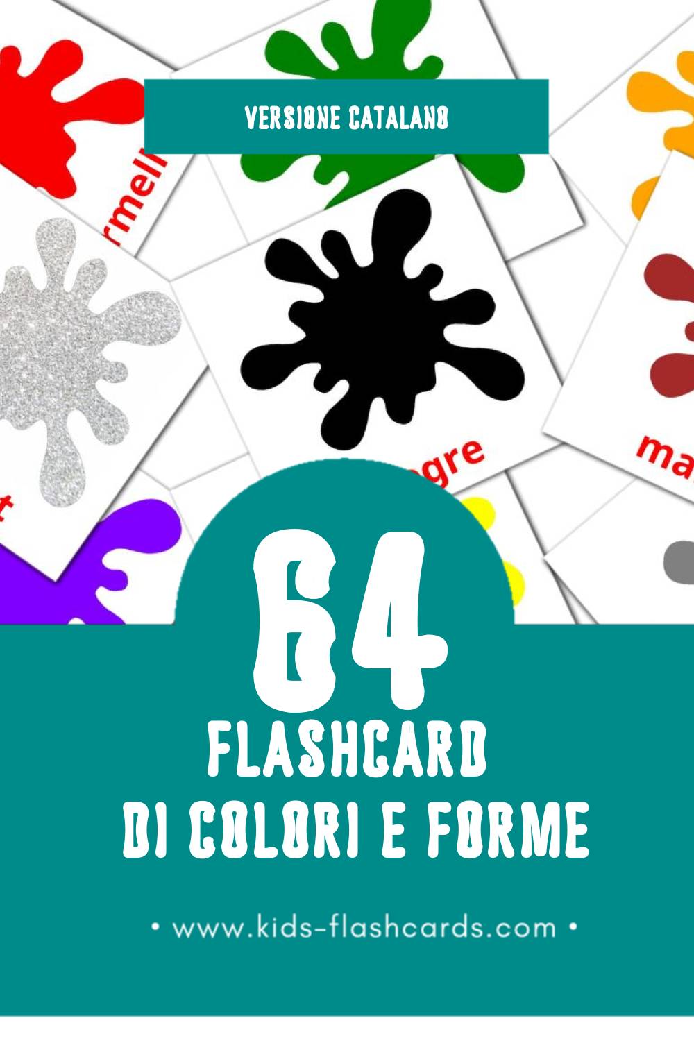 Schede visive sugli Colors per bambini (64 schede in Catalano)