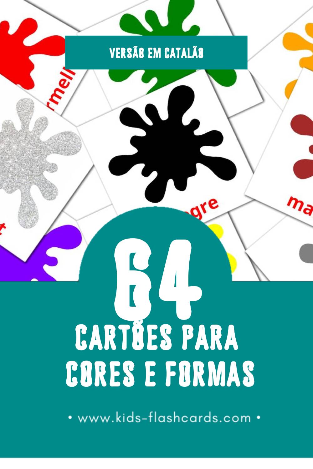 Flashcards de Colors Visuais para Toddlers (64 cartões em Catalão)